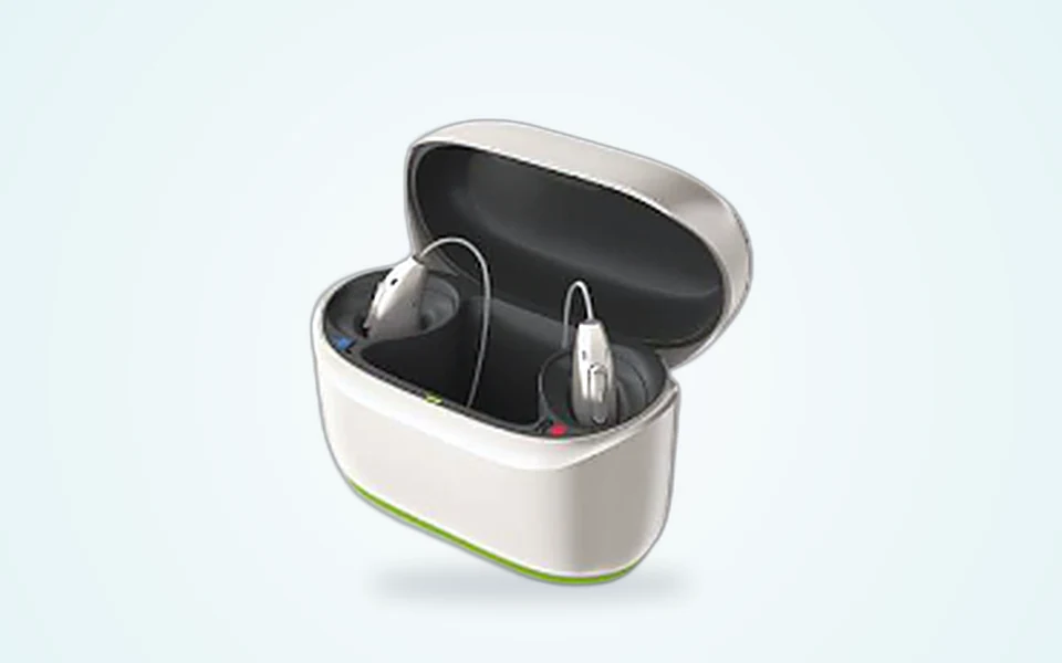 Phonak Audéo R Infinio 90 hearing aids with charging case